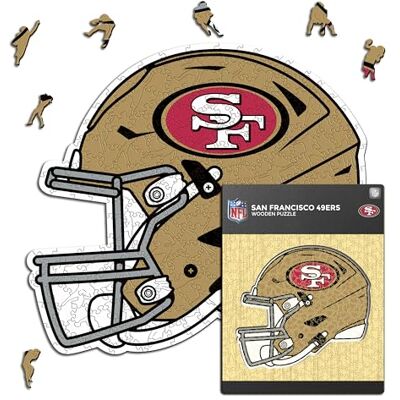 ICONIC PUZZLES San Francisco 49ers Helmet, Wooden Puzzle officially licensed NFL, 100% sustainable, Gift for Adults and Children, size S, 150 Pcs ICONIC PUZZLES San Francisco 49ers Helmet, Wooden Puzzle officially licensed NFL, 100% sustainable, Gift for Adults and Children, size S, 150 Pcs