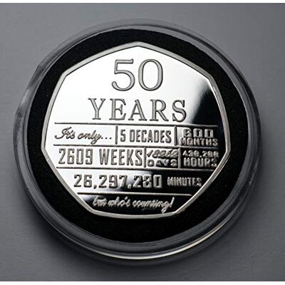 The Commemorative Coin Company 50th Birthday .999 Silver Commemorative in Capsule. Unique Gift/Present Party/Celebration Ideas 50 Fifty Years The Commemorative Coin Company 50th Birthday .999 Silver Commemorative in Capsule. Unique Gift/Present Party/Celebration Ideas 50 Fifty Years