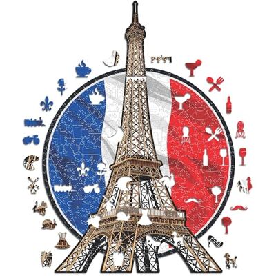 ICONIC-PUZZLES Eiffel Tower Wooden Puzzle Size S - Monument Puzzle ICONIC-PUZZLES Eiffel Tower Wooden Puzzle Size S - Monument Puzzle