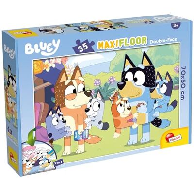Lisciani Bluey MaxiFloor Floor Jigsaw Puzzle 35 Large Pieces 4+ Years Double-Sided Giant Puzzle Illustration from the Series with Back to Colour Hand-Eye Coordination Size 70 x 50 cm Lisciani Bluey MaxiFloor Floor Jigsaw Puzzle 35 Large Pieces 4+ Years Double-Sided Giant Puzzle Illustration from the Series with Back to Colour Hand-Eye Coordination Size 70 x 50 cm