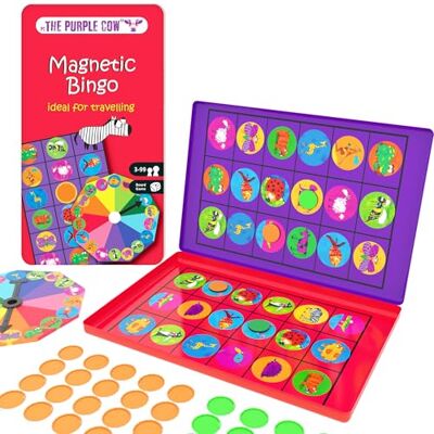 PC The Purple Cow The Purple Cow PC061 Animal Bingo Magnetic Travel Game PC The Purple Cow The Purple Cow PC061 Animal Bingo Magnetic Travel Game