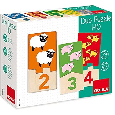 Jumbo Diset Goula Numbers 1-10 Duo Wooden Puzzles Jumbo Diset Goula Numbers 1-10 Duo Wooden Puzzles