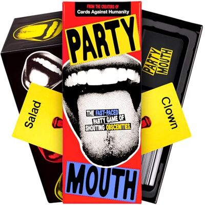 Cards Against Humanity Party Mouth by • A Nasty New Adult Party Game Draw two words, lock eyes, and try to shout them in the same order. Ages 17+. We can't show you most of the cards on Amazon. Cards Against Humanity Party Mouth by • A Nasty New Adult Party Game Draw two words, lock eyes, and try to shout them in the same order. Ages 17+. We can't show you most of the cards on Amazon.