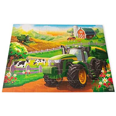 TOMY John Deere Kids Jigsaw Puzzle Box with 70 Heavy Duty Pieces Farm Animals and Tractor Toy Puzzle Set Educational Jigsaw Puzzles for 4 Year Olds and Above Relaxing Family Jigsaw Board Game TOMY John Deere Kids Jigsaw Puzzle Box with 70 Heavy Duty Pieces Farm Animals and Tractor Toy Puzzle Set Educational Jigsaw Puzzles for 4 Year Olds and Above Relaxing Family Jigsaw Board Game