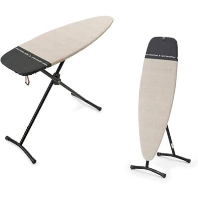 Brabantia Steam and Ironing Board D, 135 cm x 45 cm (Denim Grey), 2 in 1 Large Ironing Board Ideal for both Steaming and Pressing, with Heat-Resistant Rest Area Brabantia Steam and Ironing Board D, 135 cm x 45 cm (Denim Grey), 2 in 1 Large Ironing Board Ideal for both Steaming and Pressing, with Heat-Resistant Rest Area