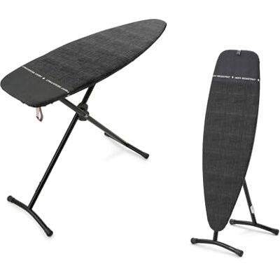 Brabantia Steam and Ironing Board D, 135 cm x 45 cm (Denim Black), 2 in 1 Large Ironing Board Ideal for both Steaming and Pressing, with Heat-Resistant Rest Area Brabantia Steam and Ironing Board D, 135 cm x 45 cm (Denim Black), 2 in 1 Large Ironing Board Ideal for both Steaming and Pressing, with Heat-Resistant Rest Area