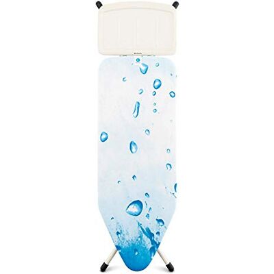 Brabantia Ironing Board C XL Iron Rest Adjustable in Height Non-Slip Rubber Feet Cotton Cover with Foam Layer Foldable XL Unit Ice Water 124 x 45cm Brabantia Ironing Board C XL Iron Rest Adjustable in Height Non-Slip Rubber Feet Cotton Cover with Foam Layer Foldable XL Unit Ice Water 124 x 45cm