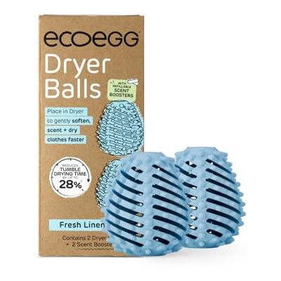 Ecoegg Dryer Balls Fresh Linen Reduces Drying Time Tumble Dryer Balls Replacement Freshens and Softens Clothes Hypoallergenic 2 Eggs Scent Boosters Ecoegg Dryer Balls Fresh Linen Reduces Drying Time Tumble Dryer Balls Replacement Freshens and Softens Clothes Hypoallergenic 2 Eggs Scent Boosters