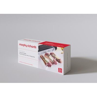 Morphy Richards Vacuum Food Sealer Set of 2 Bag Rolls, Food Sealer Accessory for 432040, Customisable Bags, Airtight Protection, LFBG Approved, 433002 Morphy Richards Vacuum Food Sealer Set of 2 Bag Rolls, Food Sealer Accessory for 432040, Customisable Bags, Airtight Protection, LFBG Approved, 433002