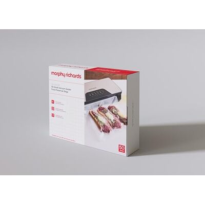 Morphy Richards Vacuum Food Sealer Bags, Small, 50 Bags, Food Sealer Accessory for 432040, Pre Cut Bags, Airtight Protection, LFGB Approved, 433000 Morphy Richards Vacuum Food Sealer Bags, Small, 50 Bags, Food Sealer Accessory for 432040, Pre Cut Bags, Airtight Protection, LFGB Approved, 433000