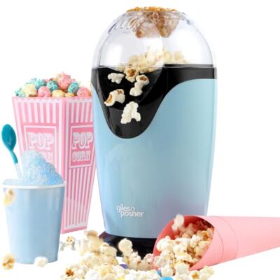 GILES & POSNER Sorbet Popcorn Maker, 1200W Hot Air, Blue GILES & POSNER Sorbet Popcorn Maker, 1200W Hot Air, Blue