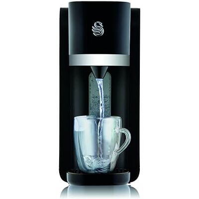 Swan Instant Hot Water Dispenser with 1.5L Tank Capacity, Two Button Operation, Removable Drip Tray, Boil Dry Protection, 1850-2200W, Black, SWD1004 Swan Instant Hot Water Dispenser with 1.5L Tank Capacity, Two Button Operation, Removable Drip Tray, Boil Dry Protection, 1850-2200W, Black, SWD1004