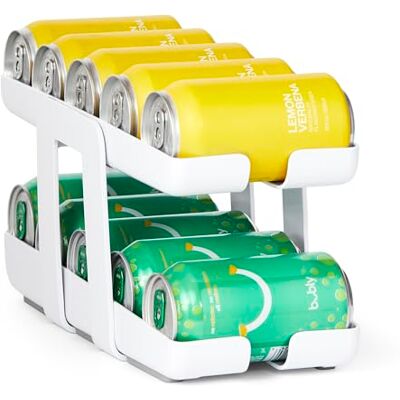 YouCopia Rolldown Beverage Can Dispenser, Space-Saving 2-Tier Drink Organizer for Fridge Storage, One Size, Speckled White YouCopia Rolldown Beverage Can Dispenser, Space-Saving 2-Tier Drink Organizer for Fridge Storage, One Size, Speckled White