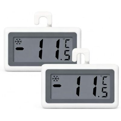 JADUFHU 2 Pack Waterproof Fridge Thermometer with Large LCD Display Magnetic Hook Design Fridge Temperature Monitor, Mini Indoor Outdoor Thermometer for Kitchen Refrigerator Freezer Cooler JADUFHU 2 Pack Waterproof Fridge Thermometer with Large LCD Display Magnetic Hook Design Fridge Temperature Monitor, Mini Indoor Outdoor Thermometer for Kitchen Refrigerator Freezer Cooler