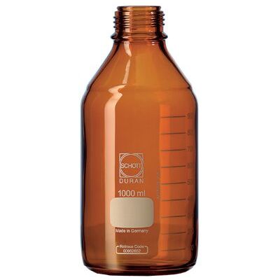 DURAN 21 806 69 5 Laboratory Polypropylene Bottle with DIN thread for Screw and Pouring Ring, Capacity 500 ml, brown/blue/clear DURAN 21 806 69 5 Laboratory Polypropylene Bottle with DIN thread for Screw and Pouring Ring, Capacity 500 ml, brown/blue/clear