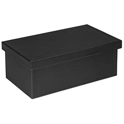 Osco Faux Leather Stackable Media Storage Box, Holds up to 26 DVDs, Blu-ray Discs and CDs, Durable Wipe-Clean Finish, Space-Saving Storage Container, Black Osco Faux Leather Stackable Media Storage Box, Holds up to 26 DVDs, Blu-ray Discs and CDs, Durable Wipe-Clean Finish, Space-Saving Storage Container, Black