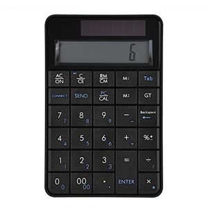 Estink Mini Wireless Numeric Keyboard, LCD Display Calculator, 2.4G USB Connection, Solar Powered, 29-key Numeric Keypad, Built-in Calculator with Display, for Office