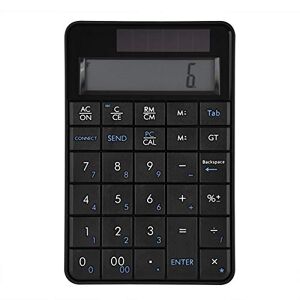 ciciglow Mini USB Wireless Calculator, Multifunctional Calculator Suitable for Office, 2 In 1 29 Keys Numeric Keypad Keyboard Desktop Calculator, Solar Powered Black