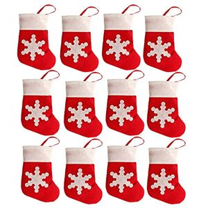 Gemini_mall® 12pcs/set Red Santa Socks Christmas Silverware Holders Candy Pouch Christmas Table Decorations