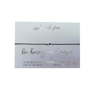 Dios Designs Wish Bracelet - A Wish for an Amazing Cousin - Choice of White Card, Kraft Card, Wood, Rose Gold Foil or Gold Foil DD739 (Rose Gold Foil)