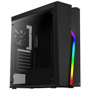 Aerocool Bolt Mid-Tower RGB PC Gaming Case, ATX, Full Acrylic Side Panel, RGB LED Strip Included, 13 Lighting Modes, 1 x 120mm Black Fan Included, High Performance Mid - Tower Case   Black