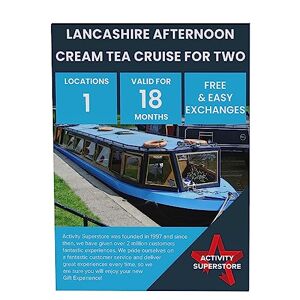 Activity Superstore Lancashire Afternoon Cream Tea Cruise for Two Gift Experience Voucher, Cruise Gifts, Couples Gifts, Retirement Gifts