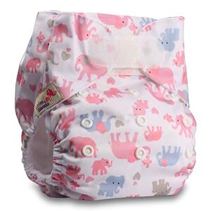 Littles & Bloomz, Reusable Pocket Cloth Nappy, Fastener: Hook-Loop, Set of 1, Pattern 66, with 1 Bamboo Insert