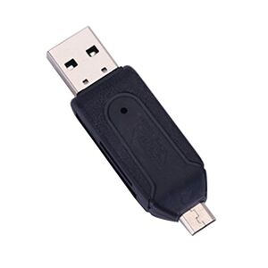 Steellwingsf 2 in 1 USB OTG Card Reader Universal Micro USB TF SD Card Reader for PC Phone (Black)