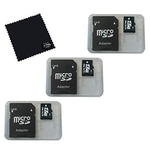 BUILT TO LAST! 3 Pack 1GB Micro SD Memory Card with SD Adapter, 1 GB Micro SD Memory Card, 3 Pack Micro SDHC TF MicroSD TransFlash Card MicroSD to SD Adapter and Built To Last! Microfiber Cloth