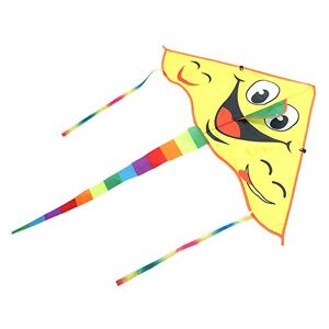 Cuque May Gifts Toy Kite, Children Triangle Shape Cartoon Kite Children Kite, Smile Pattern Toy Kites Portable Fashion Pattern for Kids Boys Girls Outdoor