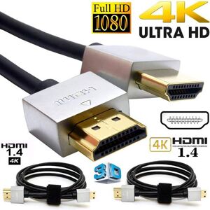 Splinktech Premium Quality Ultra Slim HDMI V1.1/V1.2/V1.3/v1.4 Laptop to TV Cable Metal Ends/Gold Plated Lead - Male To Male 19 Pin Full HD Theater (1 meter)