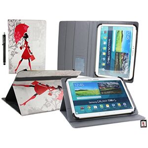 Emartbuy® Prestigio MultiPad Wize 3341 3G 10.1 Inch Tablet Universal Range (10-11 Inch) Elegant Lady Multi Angle Executive Folio Wallet Case Cover With Card Slots + Stylus