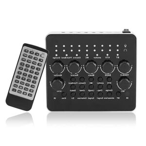 Eulbevoli DJ Mixer, Live Sound Card Sound Effects Board Sound Mixer Board Adjustable for PC Recording for Guitar Live Streaming
