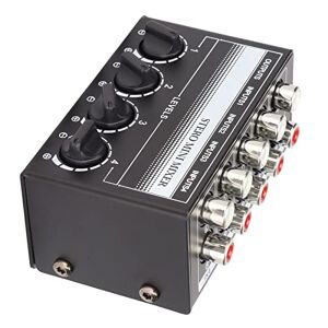 Eulbevoli 4 Channel Mixer, Distortion free CX400 Stereo Mini Mixer  Professional   Easy Setup for Computers for Recording Studio
