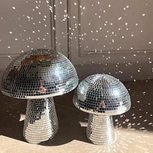 Rianpesn Mushroom Disco Ball, Silver Disco Ball, Disco Mirror Glitter Ballfor Home Decorations, Stage Props, Game Accessories, School Festivals, Party Favors and Supplies