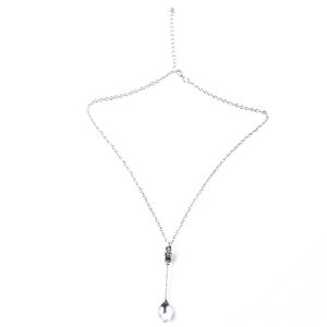 XUANJI Mini Crown Teaspoon Snuff Spoon Pendant Necklace Inspired Jewelry for Women Girls,silver