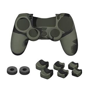 NiTHO Gaming Kit Compatible with PS4 Dualshock Controllers, 1 Anti-Sweat Silicone Skin Avoid Scratches and Dust, Set of 2 Analog Mini-stick Enhancers, 3 Sizes of 2 Concave Thumb Grips
