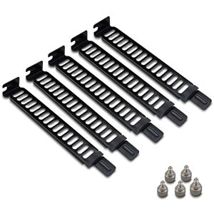 Akasa Steel Vented PCI Slot Cover Bracket   Full Profile Expansion Slot Cover Plate   PC Blanking Plate   Included Screws   5 Pack   Black   AK-MX302-KT05