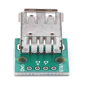 Socobeta 10Pcs 2.54mm Pitch Adapter Connector DIP Stable USB Female Breakout Board DIY Mini Size Solid Industrial for Breadboard Design