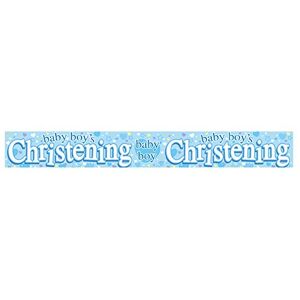 Expression Factory HAPPY CHRISTENING BANNER BLUE BOY