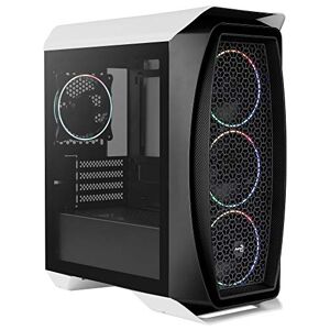 Aerocool Eclipse Mini Tower Case – Aero One PC Gaming Case 4 x 120mm ARGB Fans with 1-6 PC Fan Hub, Mesh Front Tempered Glass Side Panel, Supports Liquid Cooling, Cables Included, White
