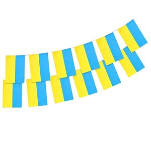 ZXCVW Ukrainian Flag Bunting - 5m - 20 Flag - Plastic all Weather Ukraine Bunting Decoration for Indoor Outdoor Sporting Events, Street Parties, Festivals and Celebrations