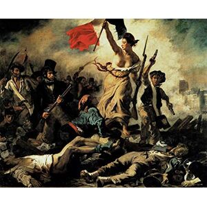 Our Posters Delacroix Liberty Leading The People 1850 - Film Movie Poster - Best Print Art Reproduction Quality Wall Decoration Gift - A4Canvas (12/8 inch) - (31/20 cm) - Stretched, Ready to Hang