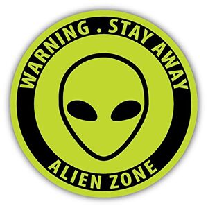 postwalldecor Stay Away Alien Zone Warning Sign Funny Car Bumper Sticker Decal 12 x 12 cm