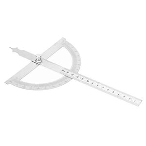 CCYLEZ Protractor, 0-180 ° 0-15 cm Track Ruler Stainless Steel Goniometer Angle Finder, Inch and Centimeter Ruler Measuring Ruler Measuring Tool with clear display(150*200mm)