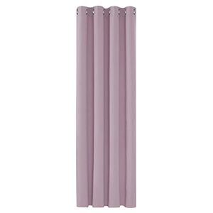Deconovo Thermal Insulated Blackout Curtain Fabric Ring Top Door Curtain Eyelet Curtain for Bedroom Windows 52"x 84" Baby Pink 1 PANEL