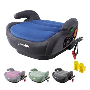 Jovikids I-Size Booster Seat for Car with ISOFIX, 125-150cm (Group 2/3, 3-12 Years), Portable Booster Seat for Kids, Comfortable, Compact, Convenient for Everyday Use, Great for Travel, ECE R129, Blue