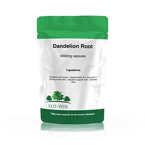 ECO-VITS Dandelion Root (5000mg) 30 CAPS. Recyclable Packaging. Sealed Pouch