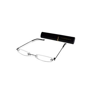 Rimless Black Reading Glasses +2.0 Light Sturdy and Reliable in Several Metal Finished Colours,Free Aluminium Matching case/CE Certified/EN ISO 12870