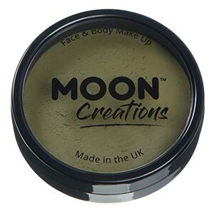 Moon Creations Pro Face & Body Makeup   Army Green   36g   Professional Colour Paint Cake Pots for Face Painting   Face Paint For Kids, Adults, Fancy Dress, Festivals, Halloween